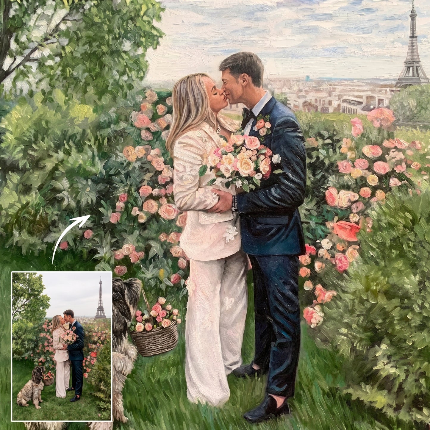 Personalized Anniversary Oil Painting on Canvas