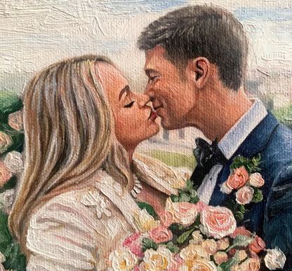 Personalized Anniversary Oil Painting on Canvas